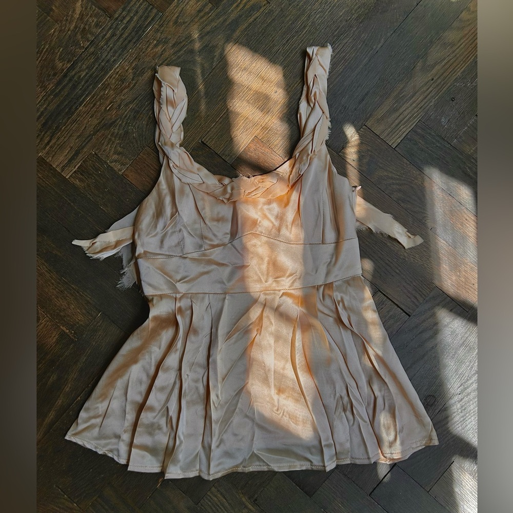 Nanette Lepore Pink Distressed Blouse